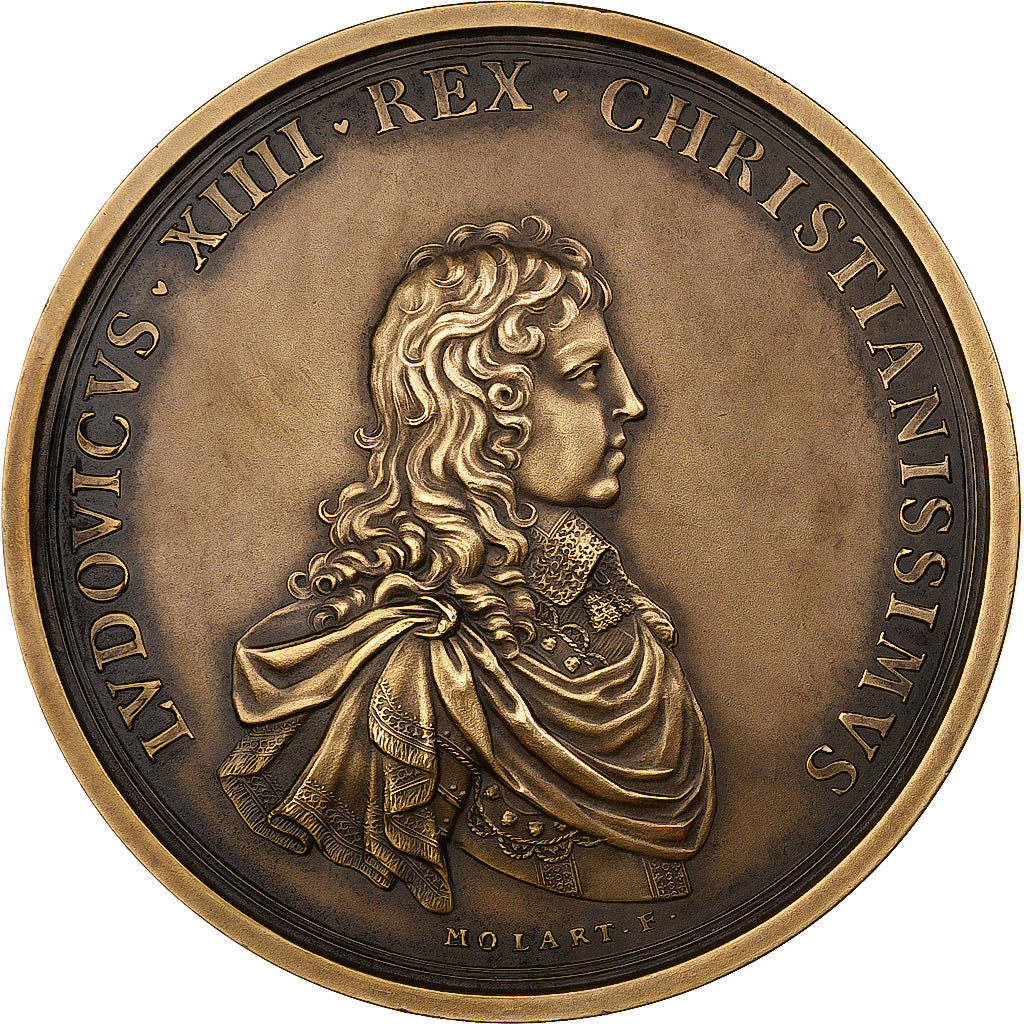 Frankreich, Medaille, Louis XIV, Prise de Rosas, Bronze, Molart, VZ