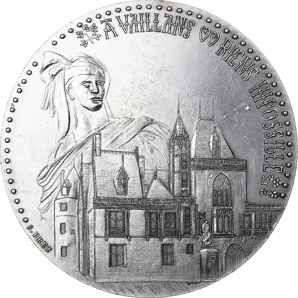 France, Medal, Jacques Coeur - Bourges, Silvered bronze, Bret, AU(55-58)