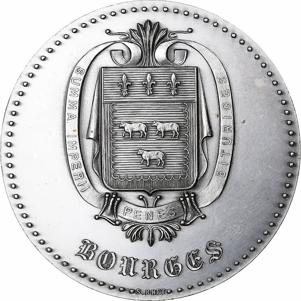 France, Medal, Jacques Coeur - Bourges, Silvered bronze, Bret, AU(55-58)