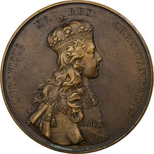 Frankreich, Medaille, Ville de Reims, Sacre de Louis XV, Bronze, Duvivier, SS+