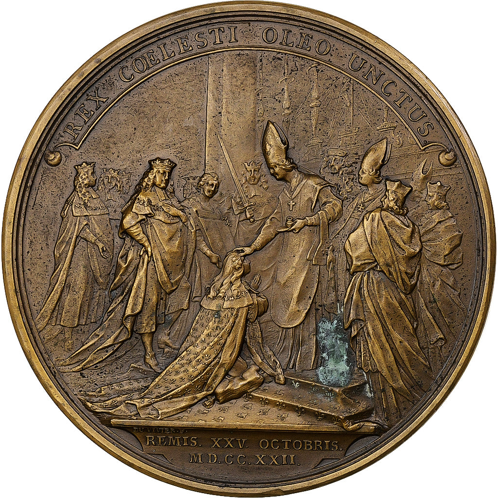 Frankreich, Medaille, Ville de Reims, Sacre de Louis XV, Bronze, Duvivier, SS+
