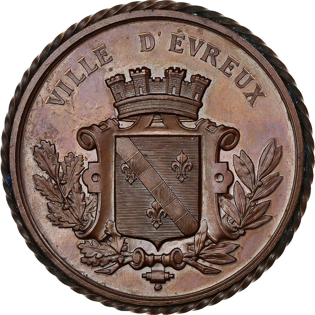 Francia, medaglia, Concours régional Evreux, 1886, Rame, BB+