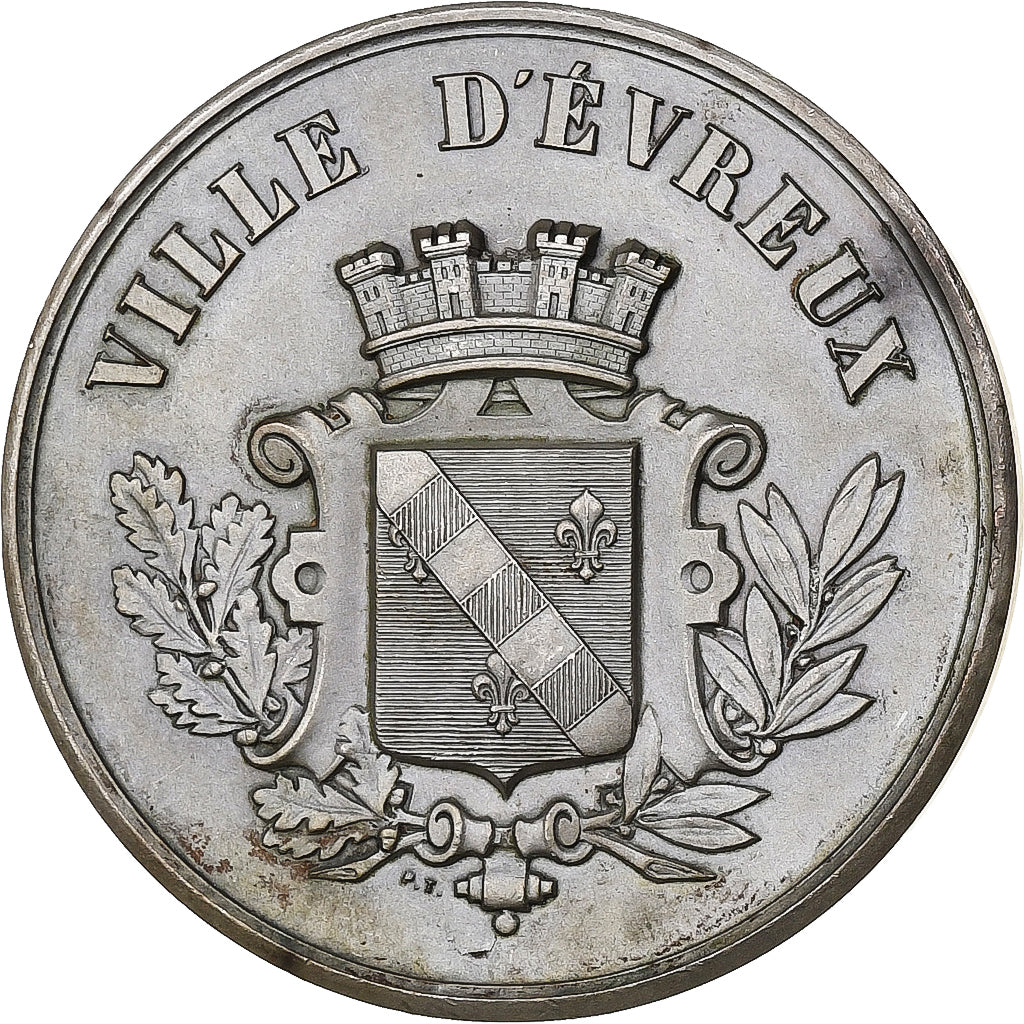 Francia, medaglia, Construction de l'Hôtel de Ville d'Evreux, 1891, Bronzo