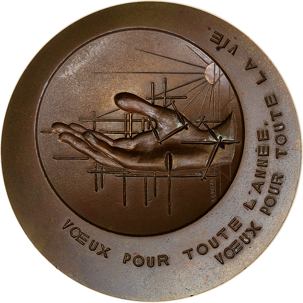Frankreich, Medaille, Vœux pour toute l'année, 1975, Bronze, Bouyon, SS+