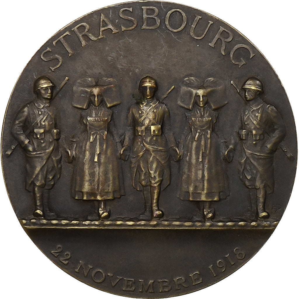 Frankreich, Medaille, Libération de Strasbourg, 1918, Bronze, Dropsy, VZ