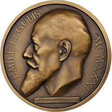 France, Medal, Emile Legouis, 1932, Bronze, AU(55-58)