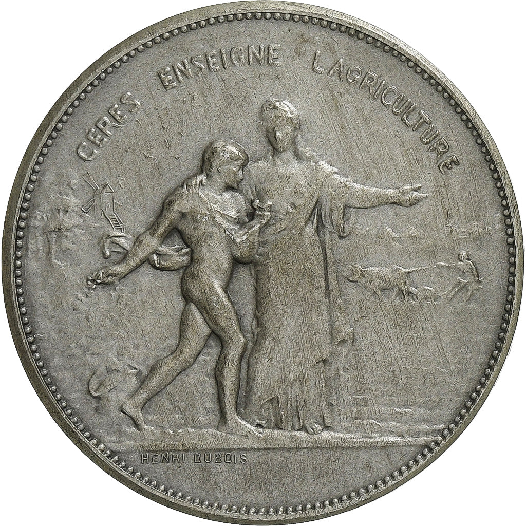 Francia, medaglia, Cérès enseigne l'agriculture, Argento, Dubois.H, BB+