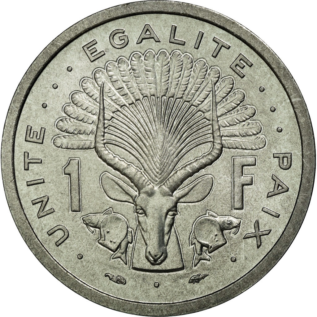 Coin, Djibouti, Franc, 1977, MS(65-70), Aluminium, KM:E1