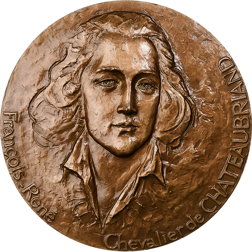 France, Medal, François René de Chateaubriand, 1968, Bronze, mocquot