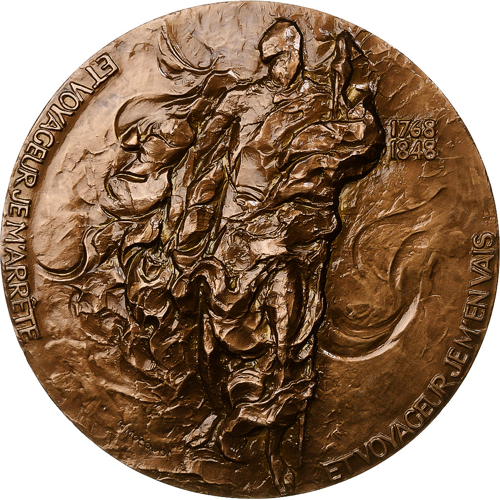France, Medal, François René de Chateaubriand, 1968, Bronze, mocquot