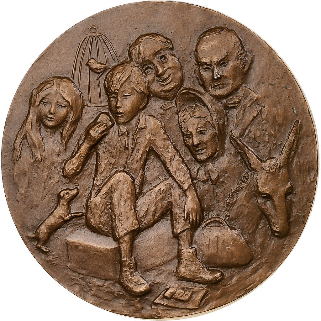 France, Medal, Dickens, 1971, Bronze, Renée Vautier, AU(55-58)