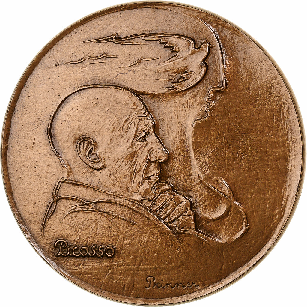 France, Medal, Pablo Picasso, 1970, Bronze, Prinner, AU(55-58)