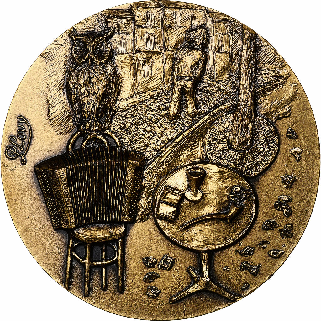 France, Medal, Léo Ferré, Bronze, Lovy, AU(55-58)