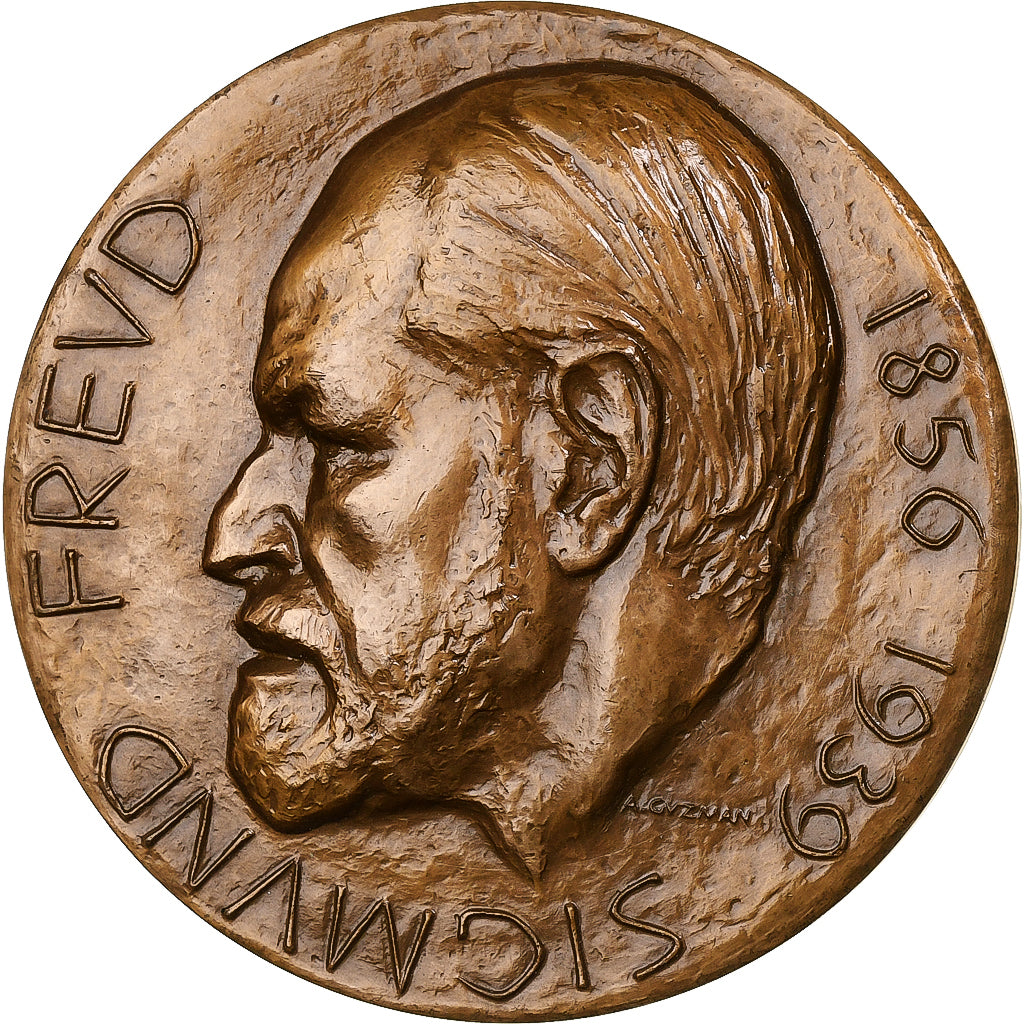 France, Medal, Sigmund Freud, 1967, Bronze, A. Guzman, AU(55-58)