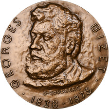 France, Medal, Georges Bizet, 1969, Bronze, Goldberg, AU(55-58)