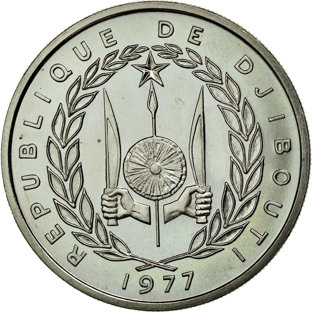 Moneda, Yibuti, 100 Francs, 1977, FDC, Níquel, KM:E7
