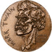France, Medal, Mark Twain, 1971, Bronze, Quérolle, AU(55-58)