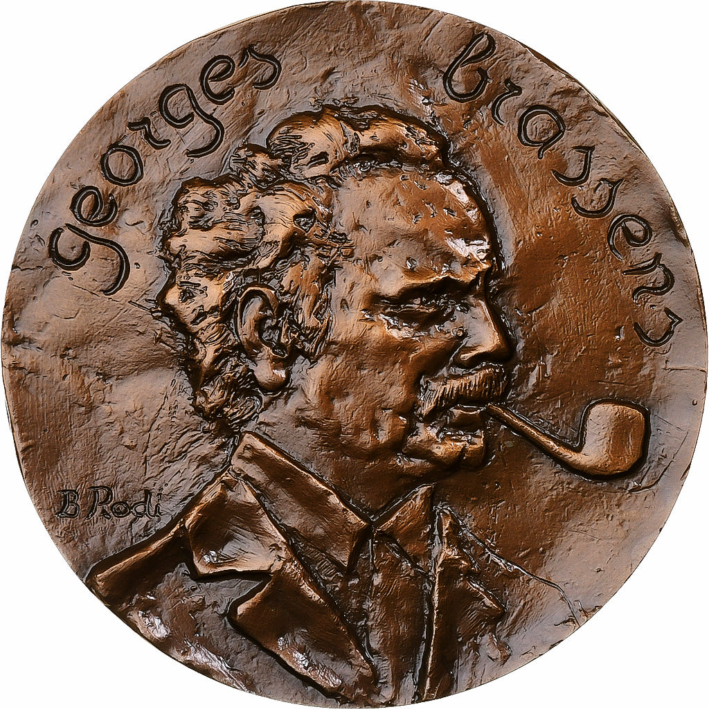 Francja, medal, Georges Brassens, Guitare, 1989, Brązowy, Rodi, AU(55-58)