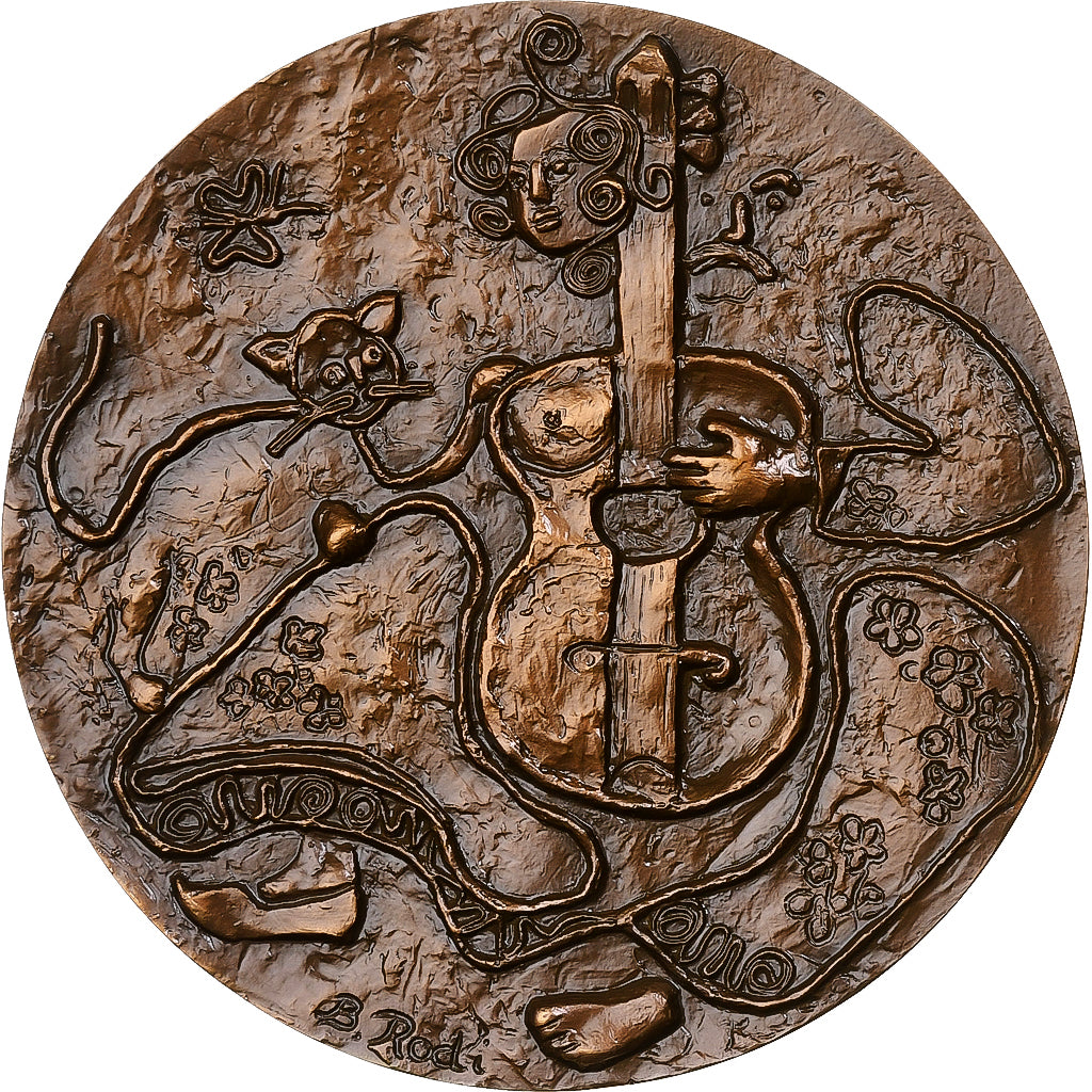 Francja, medal, Georges Brassens, Guitare, 1989, Brązowy, Rodi, AU(55-58)