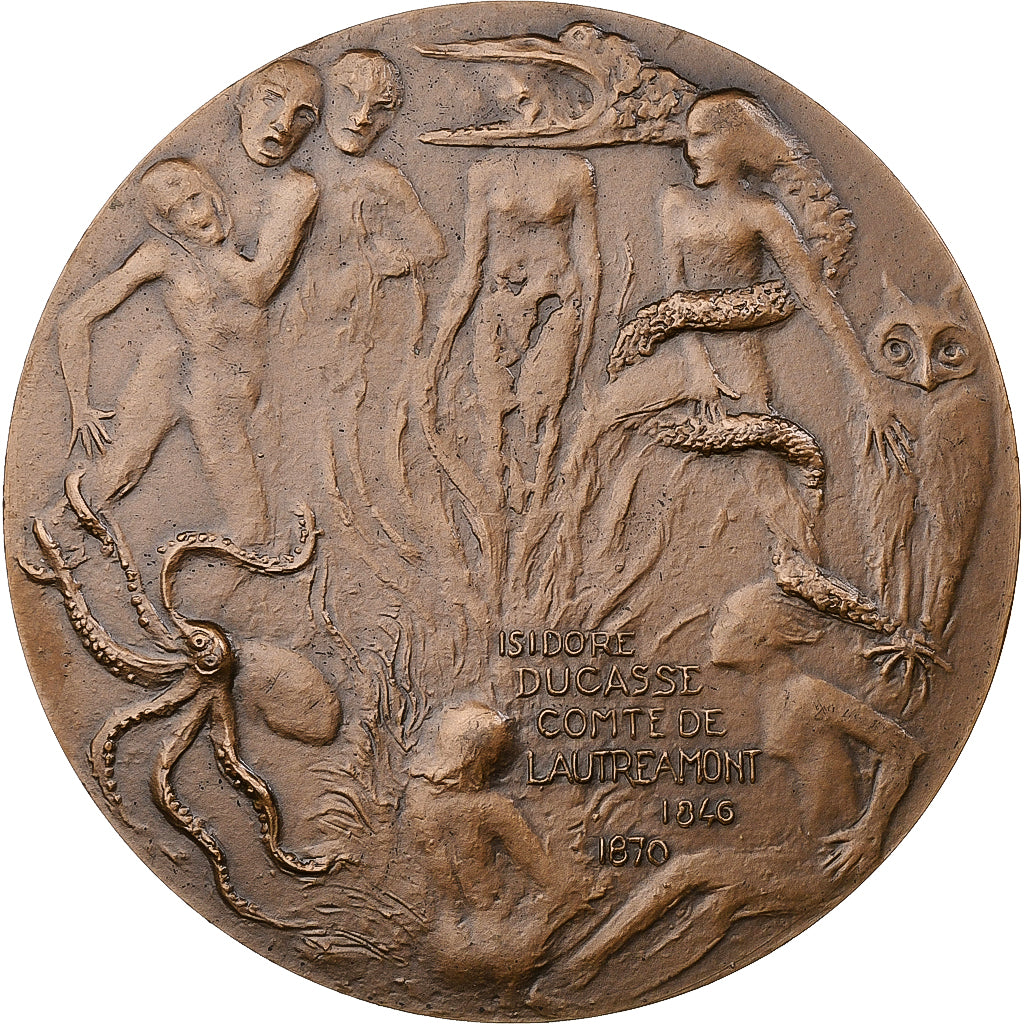France, Médaille, Isidore Ducasse - comte de Lautreamont, 1973, Bronze, TTB+