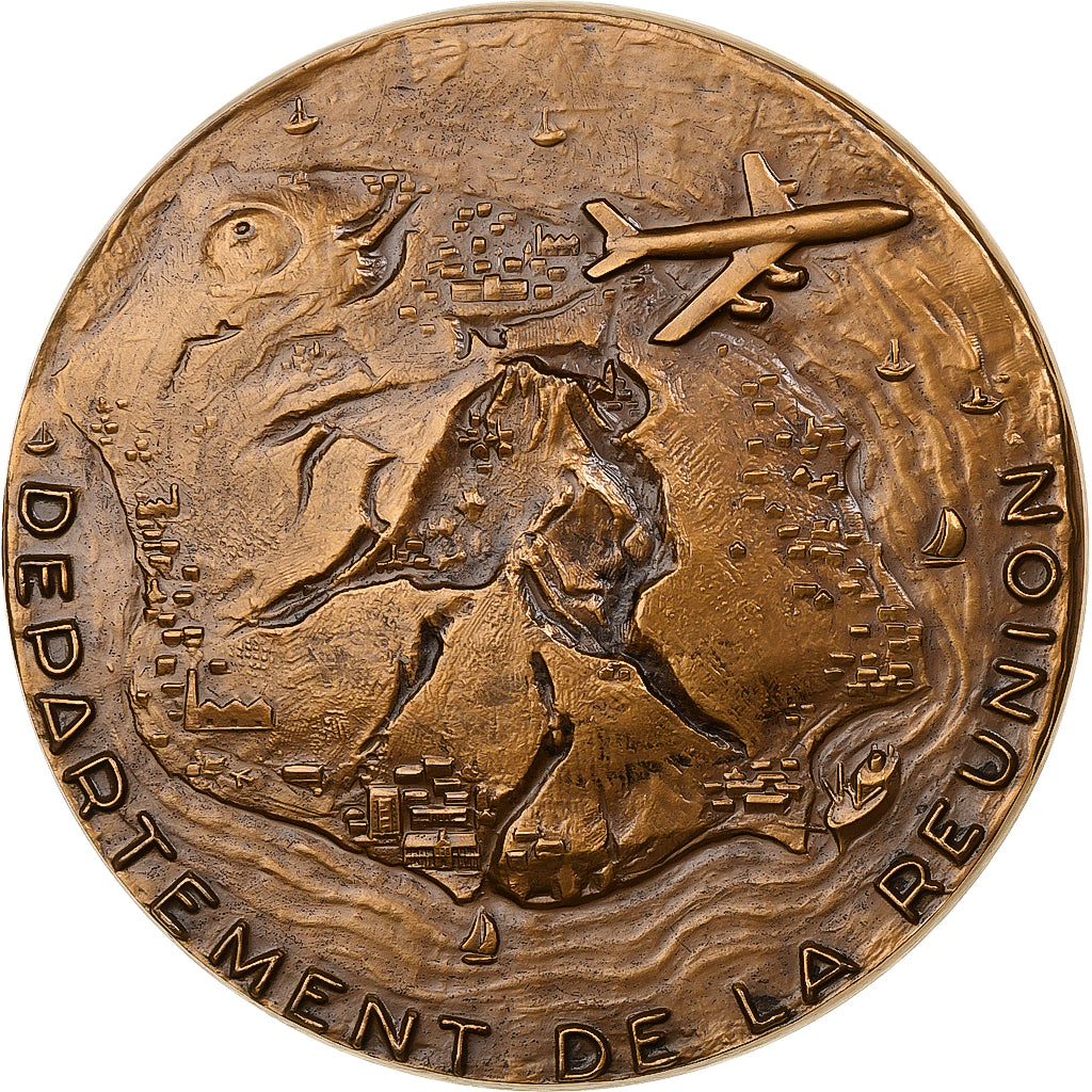 Frankreich, Medaille, Tricentenaire du peuplement de la Réunion, 1965, Bronze