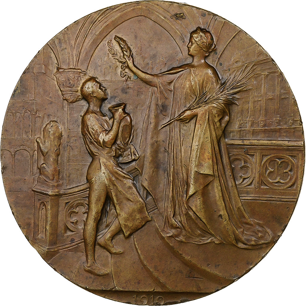 France, Medal, Exposition Universelle de Bruxelles, 1910, Bronze, Devreese