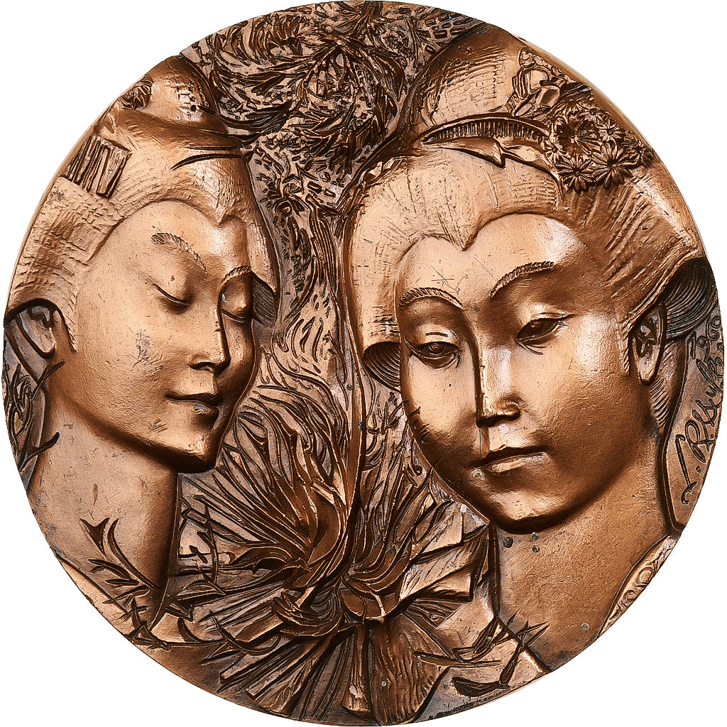 Francia, medaglia, Yasunari Kawabata, 1971, Cuivre, BB+