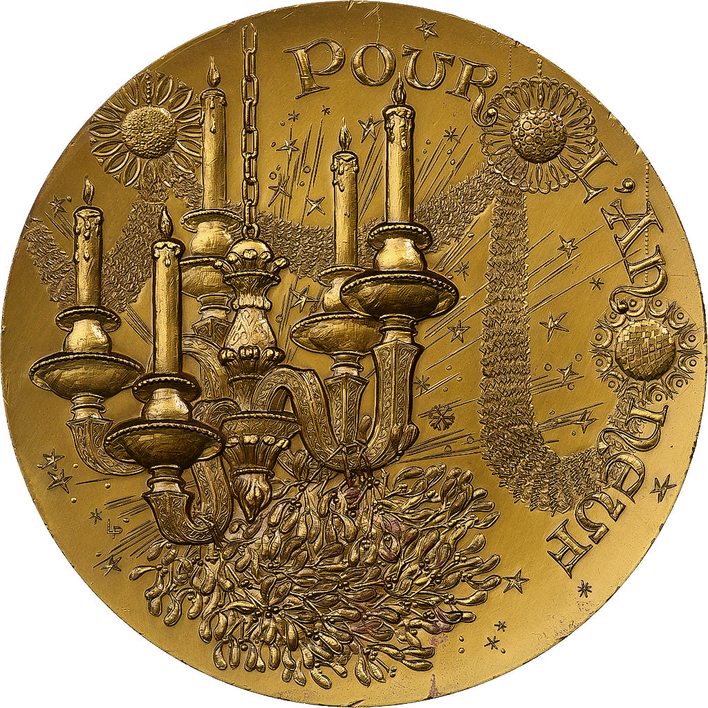 Francia, medalla, Mille Voeux pour l'An Neuf, 1974, Bronce, Lecuyer, EBC