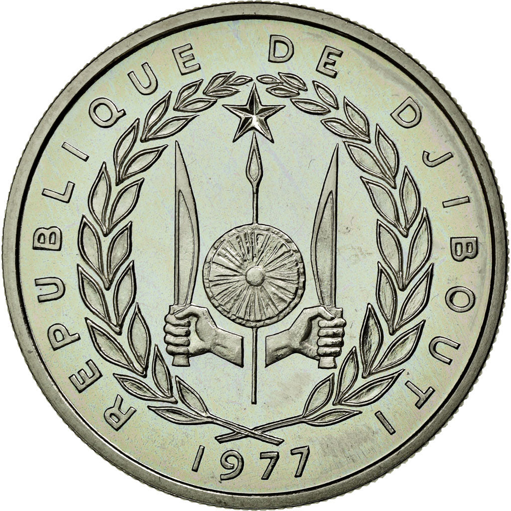 Coin, Djibouti, 50 Francs, 1977, MS(65-70), Nickel, KM:E6