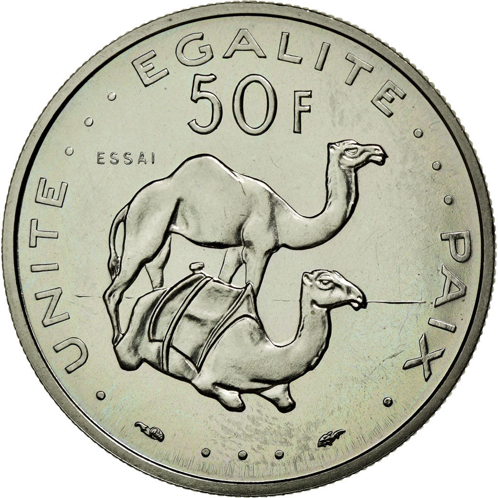 Coin, Djibouti, 50 Francs, 1977, MS(65-70), Nickel, KM:E6
