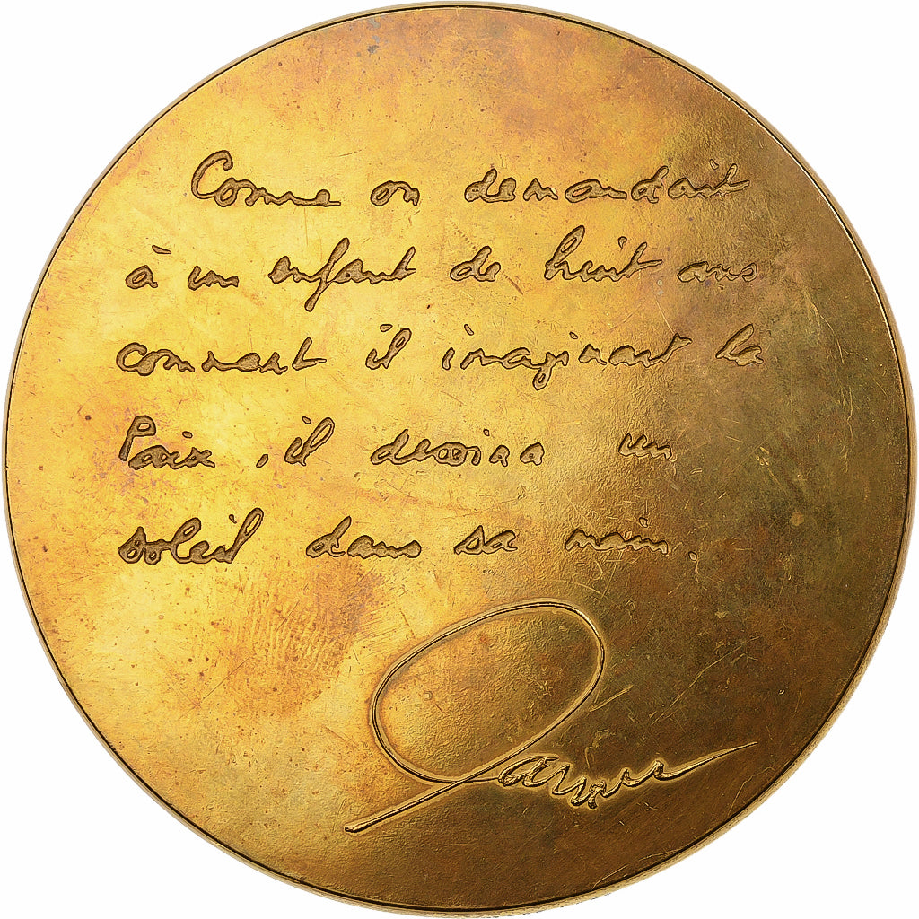 France, Medal, La Paix, 1981, Bronze, AU(50-53)