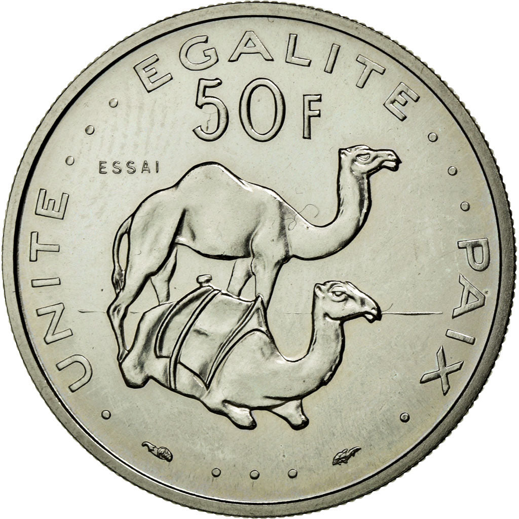 Coin, Djibouti, 50 Francs, 1977, MS(65-70), Nickel, KM:E6
