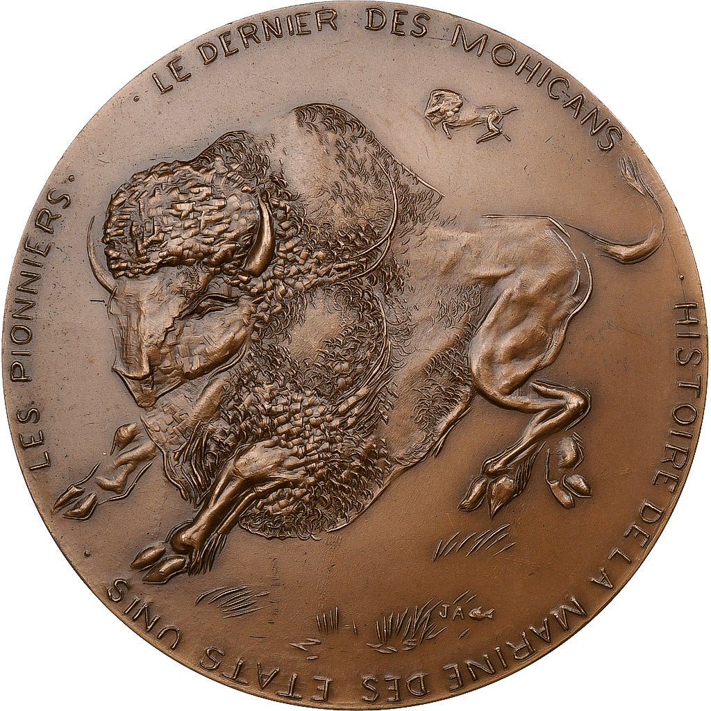 Frankreich, Medaille, James Fenimore Cooper, 1973, Bronze, VZ