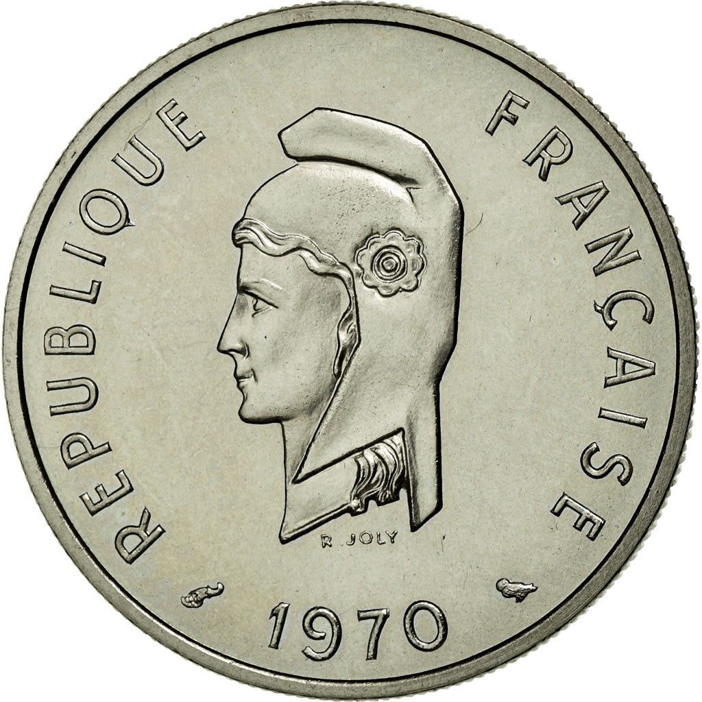Coin, Djibouti, 50 Francs, 1970, MS(65-70), Nickel, KM:E6