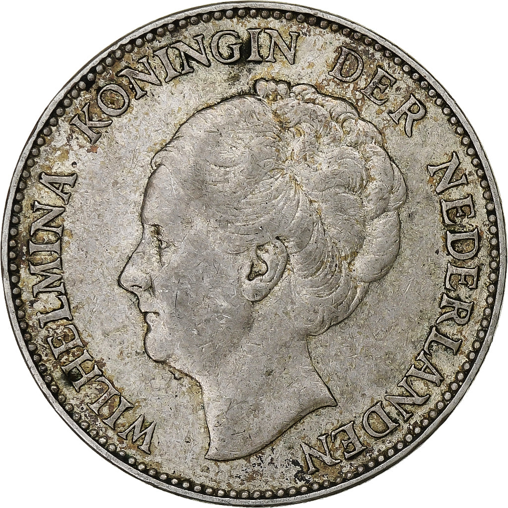 Países Baixos, Wilhelmina I, Gulden, 1931, Prata, EF(40-45), KM:161.1