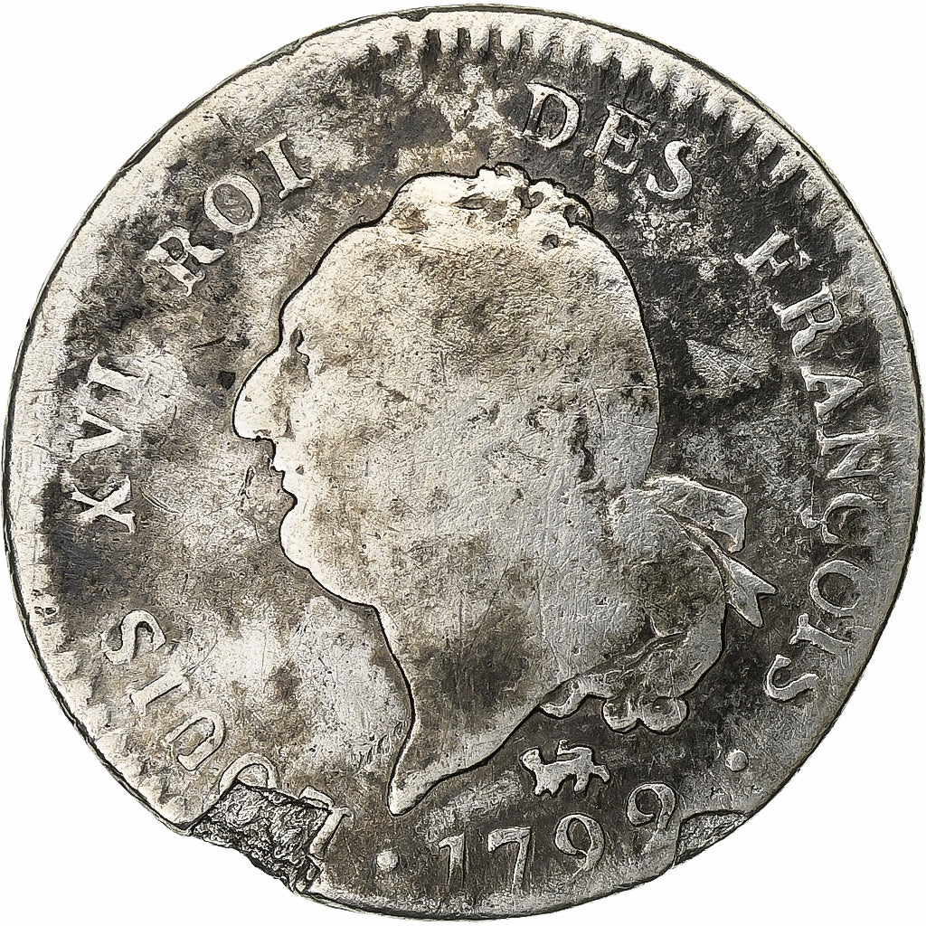 Frankrijk, Louis XVI, 30 Sols, 30 sols françois, 1792, Paris, 1er sem, Zilver