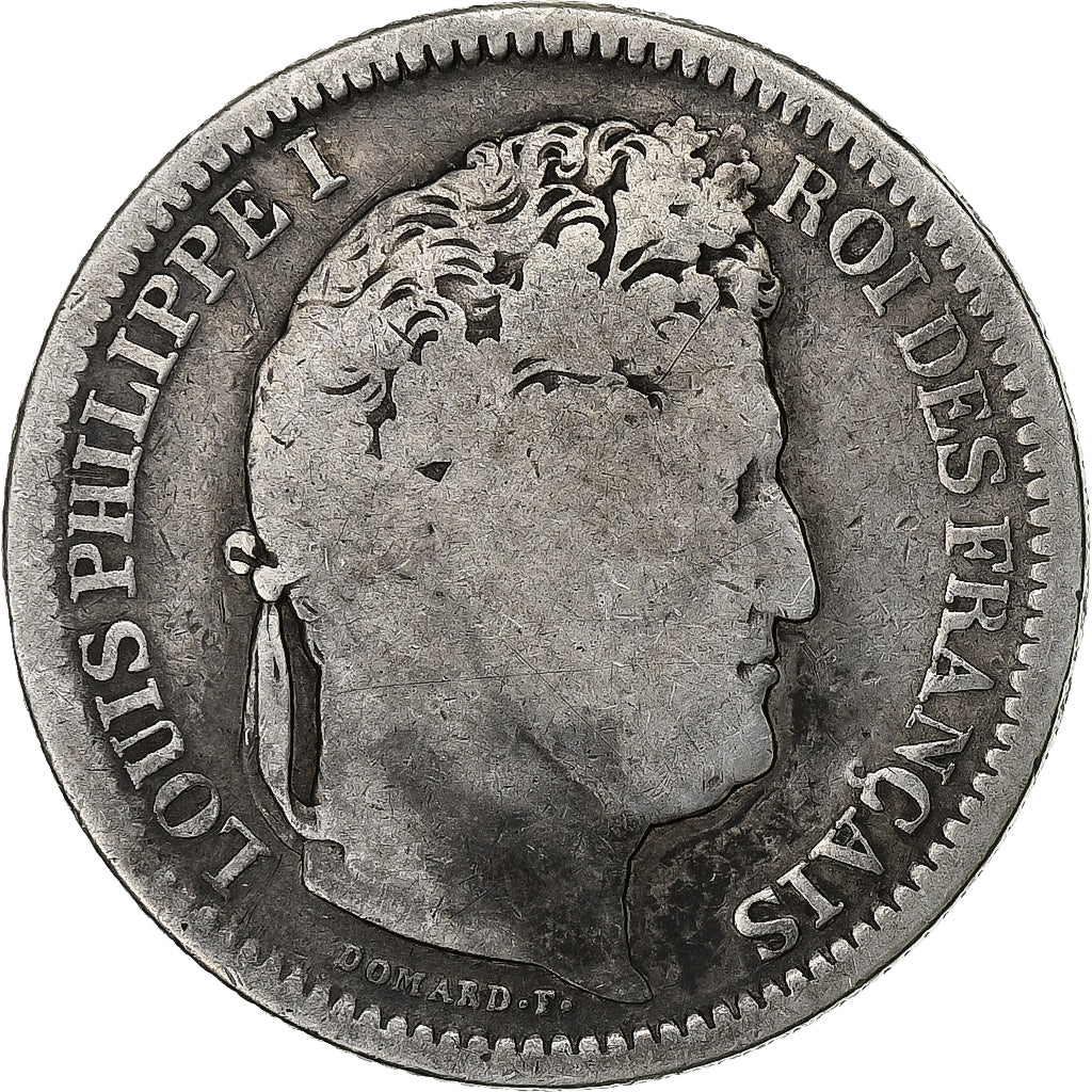 France, Louis-Philippe, 2 Francs, Paris, Silver, VG(8-10), Gadoury:520, KM:743.1