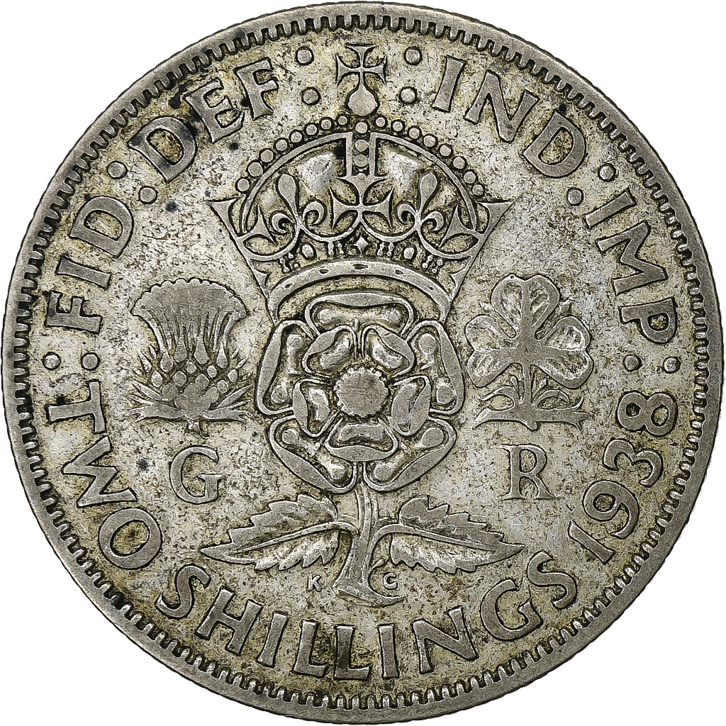 Great Britain, George VI, Florin, Two Shillings, 1938, Silver, VF(30-35), KM:855