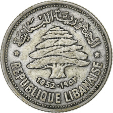 Lebanon, 50 Piastres, 1952, Utrecht, Silver, EF(40-45), KM:17