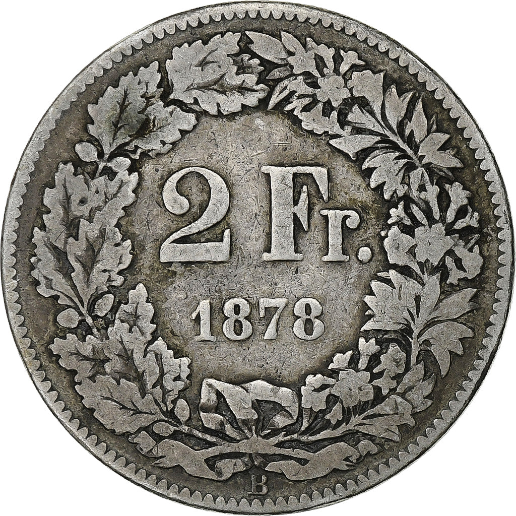 Schweiz, 2 Francs, 1878, Bern, Silber, S, KM:21
