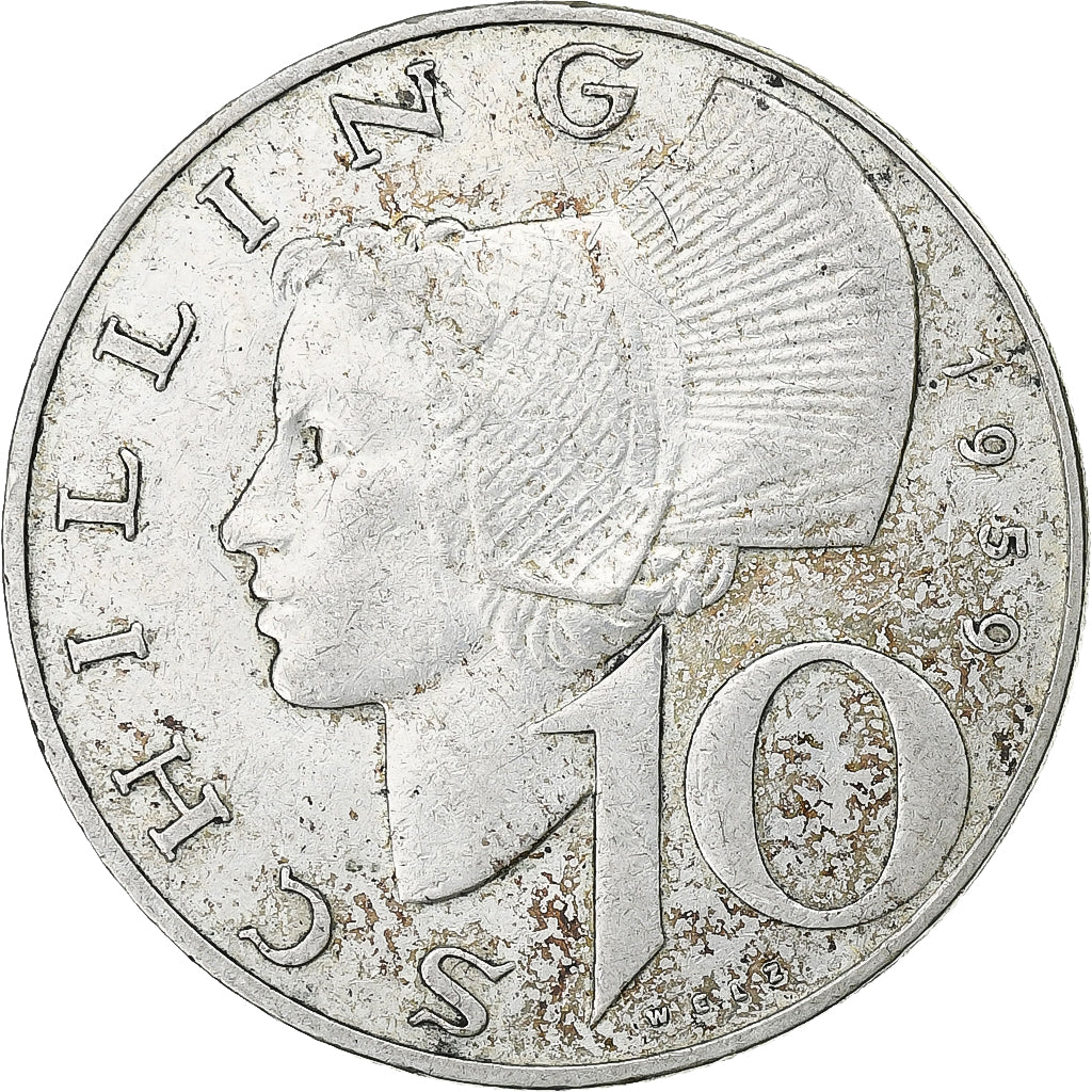 Austria, 10 Schilling, 1959, Srebro, EF(40-45), KM:2882
