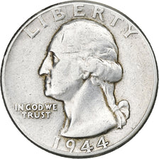 United States, Quarter, Washington, 1944, U.S. Mint, Silver, EF(40-45), KM:164