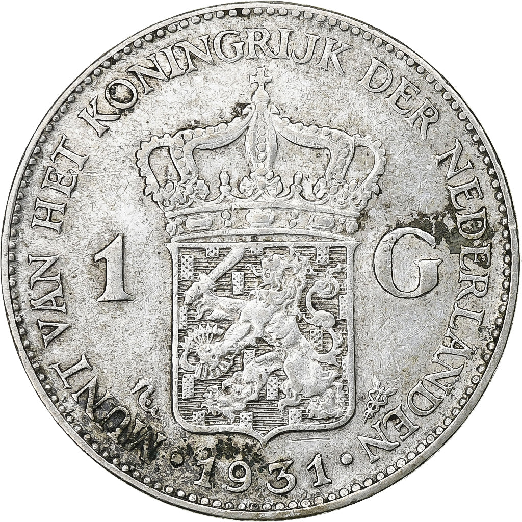 Netherlands, Wilhelmina I, Gulden, 1931, Silver, EF(40-45), KM:161.1