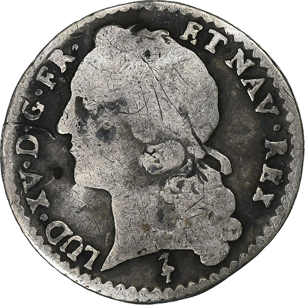Francja, Louis XV, 6 Sols, 1/20 ECU, 1/20 Écu au bandeau (6 sols), 1753, Lille