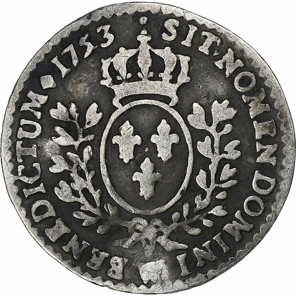 Francja, Louis XV, 6 Sols, 1/20 ECU, 1/20 Écu au bandeau (6 sols), 1753, Lille