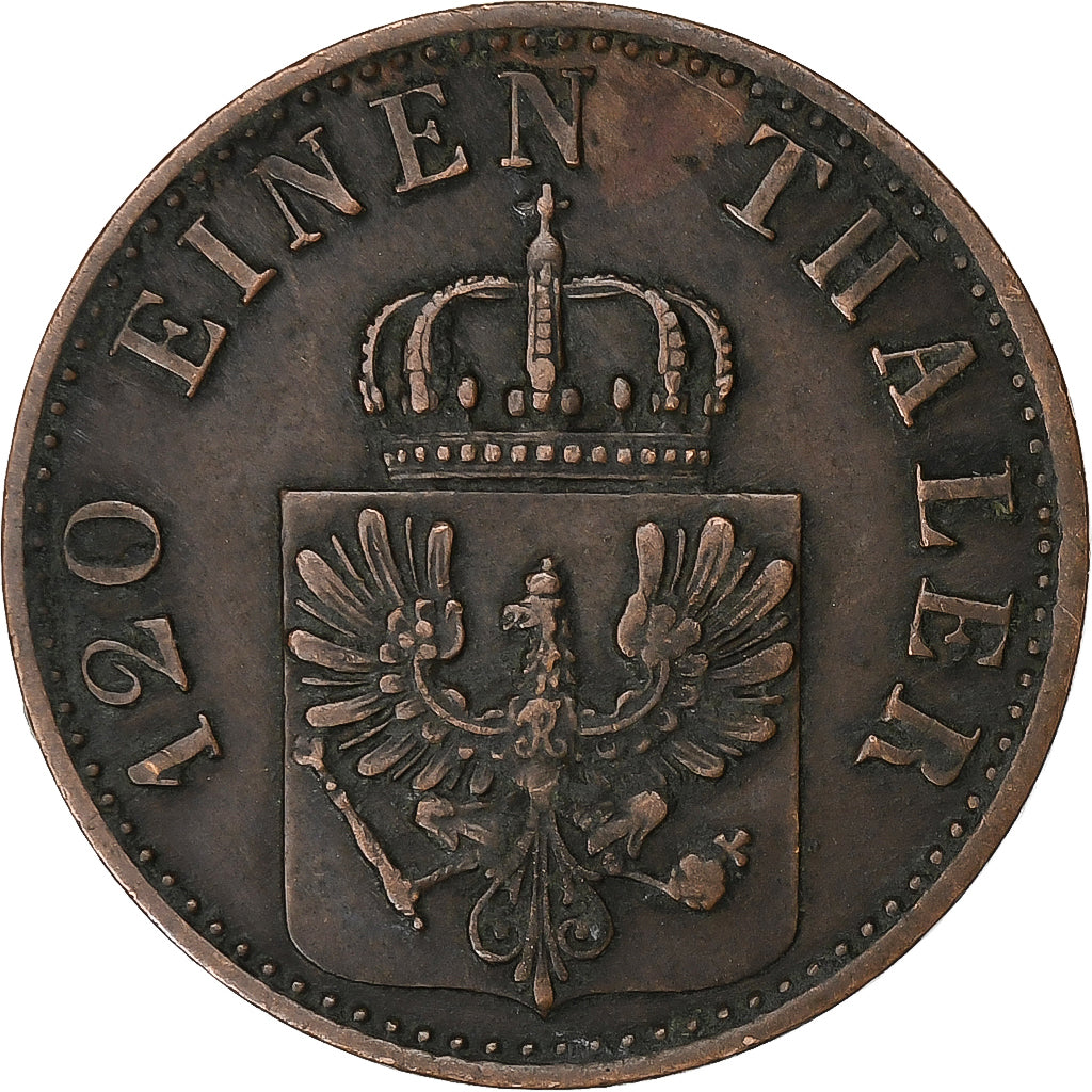 Duitse staten, PRUSSIA, Wilhelm I, 3 Pfennig, 1867, Berlin, Koper, ZF, KM:482