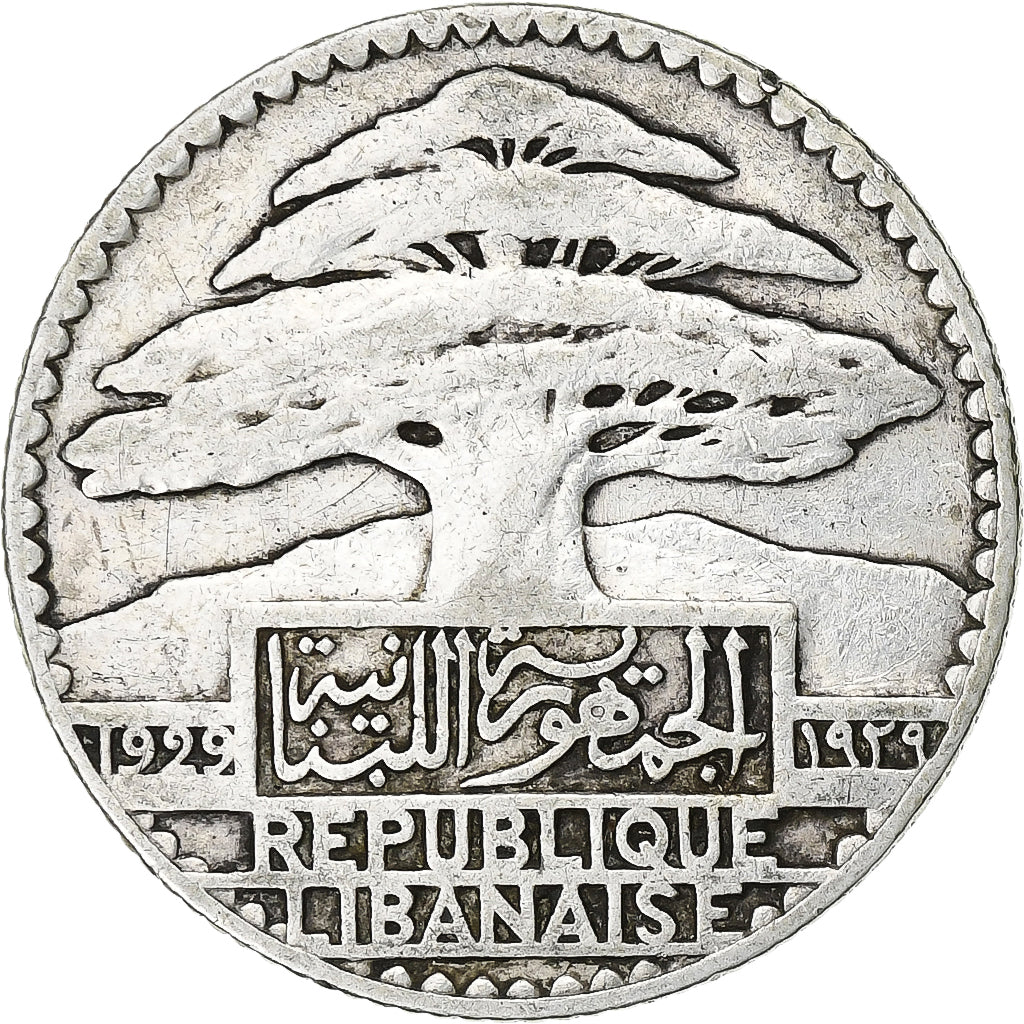 Lebanon, 25 Piastres, 1929, Paris, Silber, S+, KM:7
