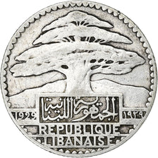 Lebanon, 25 Piastres, 1929, Paris, Silber, S+, KM:7