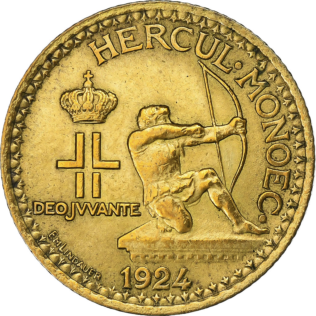 Monaco, Louis II, Franc, 1924, Poissy, Aluminum-Bronze, EF(40-45)