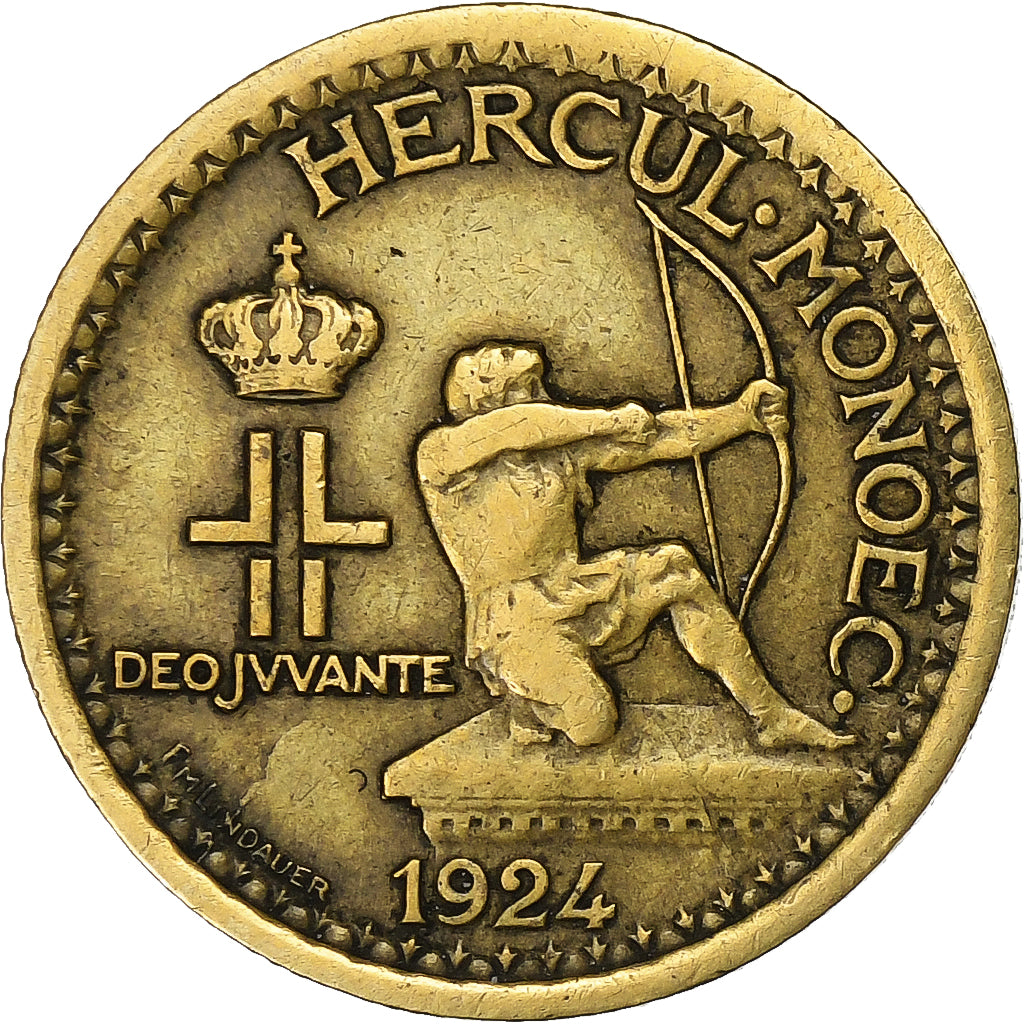 Monaco, Louis II, 50 Centimes, 1924, Poissy, Aluminum-Bronze, EF(40-45)